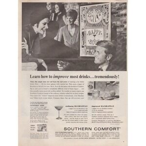 Southern Comfort Improves Most Drinks Vintage Liquor Print Ad 1970
